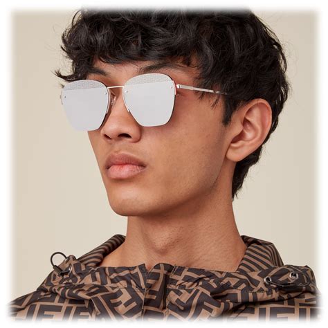 fendi 55mm flat top sunglasses|Fendi rimless sunglasses.